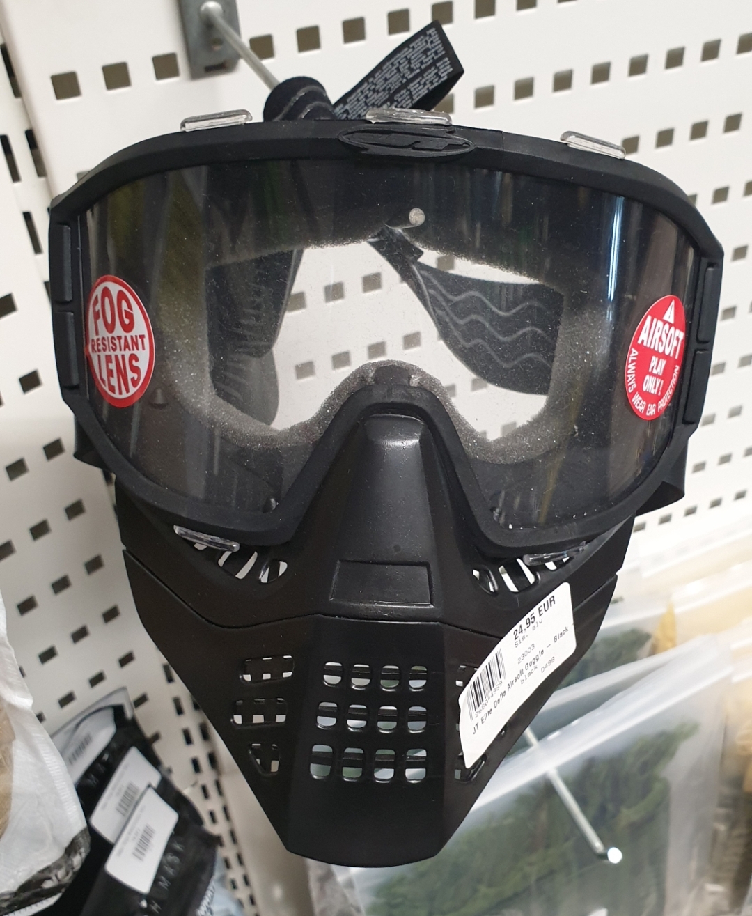 JT Elite Delta Airsoft Goggle - Black - Clamshell