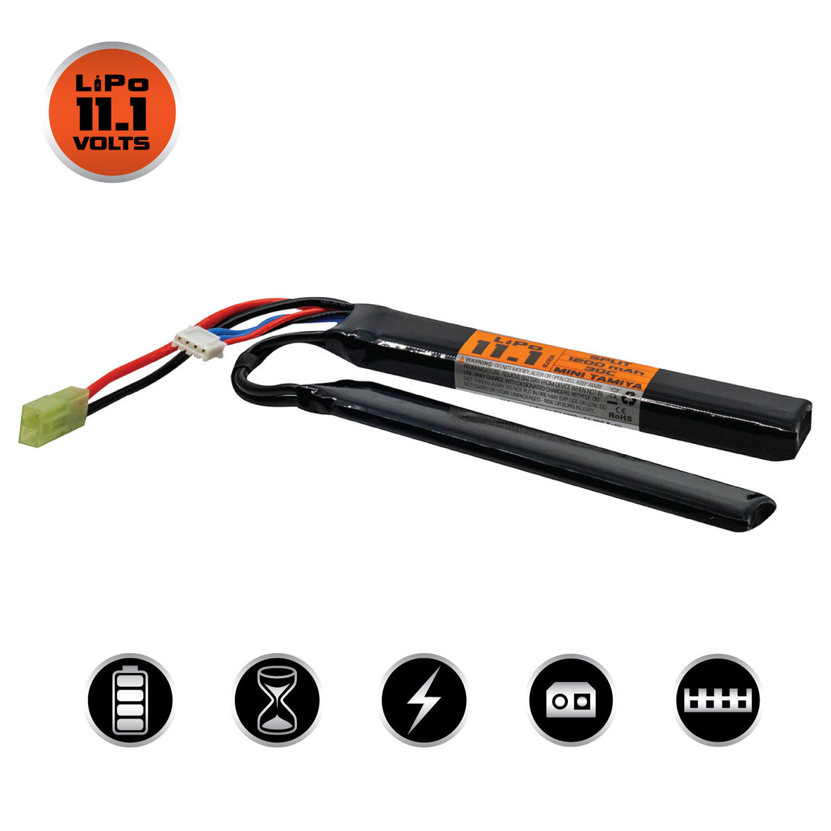 Battery - V Energy LiPo 11.1V 1200mAh Split Mini Tamiya