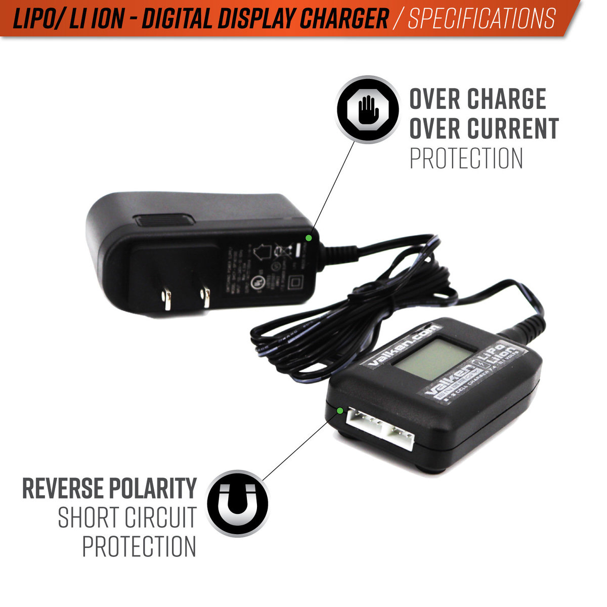 Valken Charger Digital Display 2-3 Cell Li-Ion / Lipo