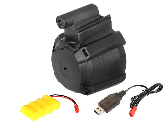 1200rd Electric Drum Magazine for Shotgun - Black