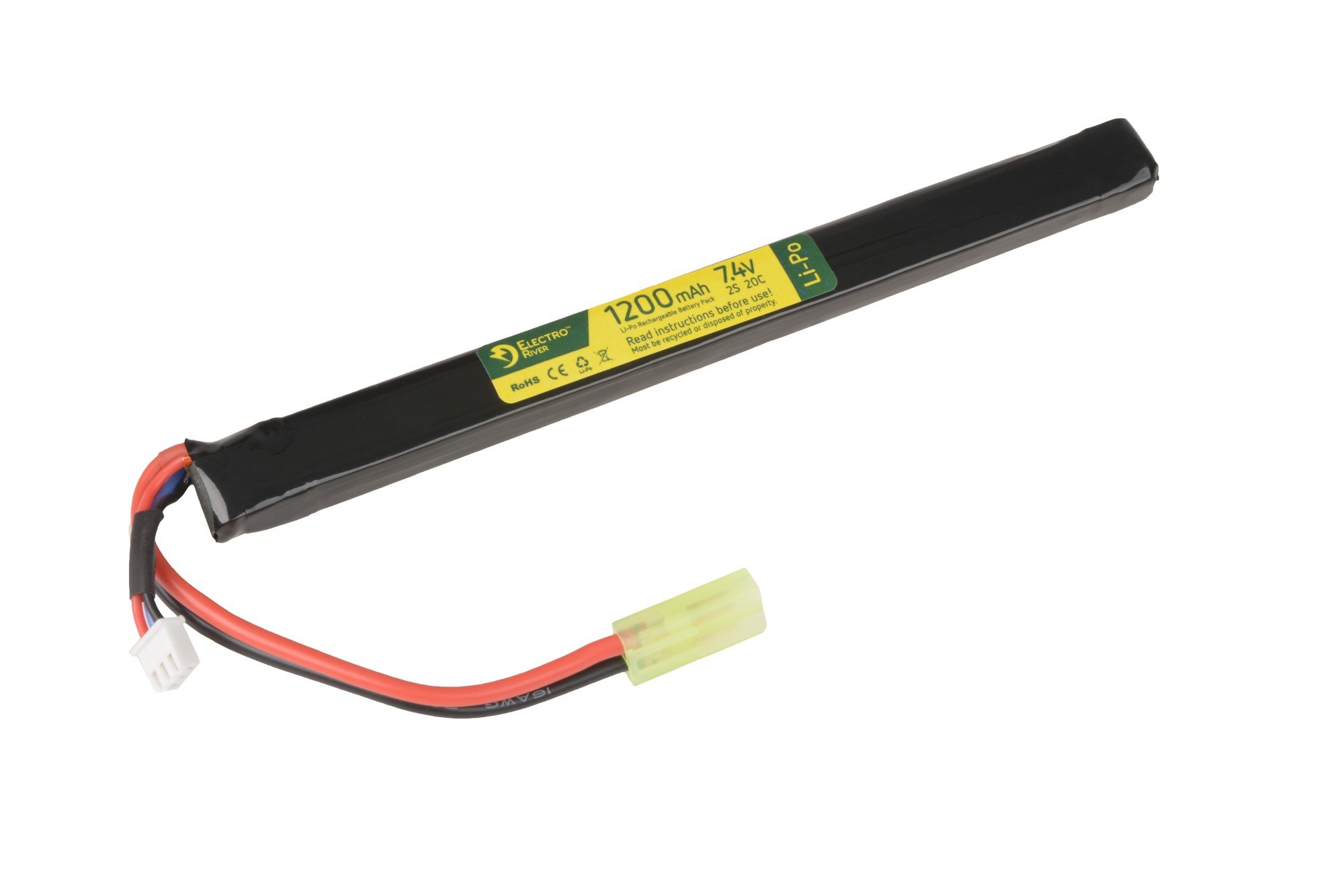 LiPo 7.4 V 1200mAh 20/40C Battery Mini Tamiya