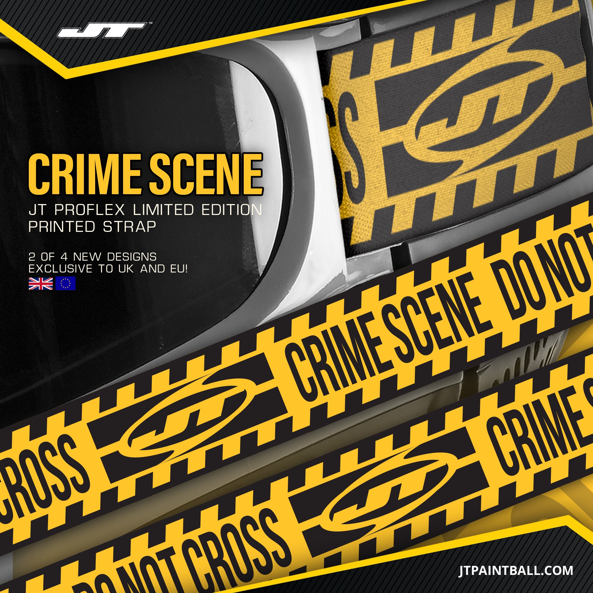 Custom JT Goggle Strap - Crime Scene - Paintball & Airsoft Verkkokauppa 