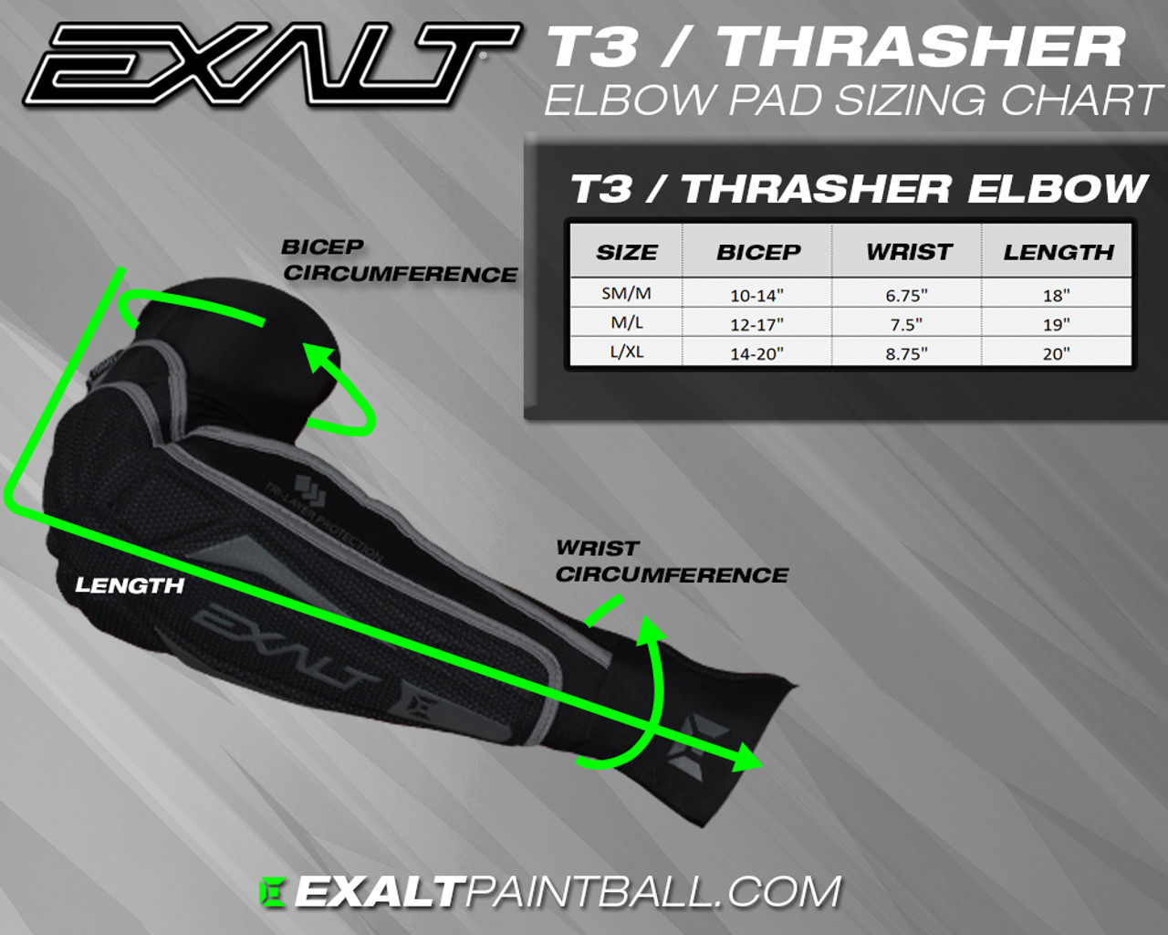 T3 Elbow Pads - Black / Gray L/XL