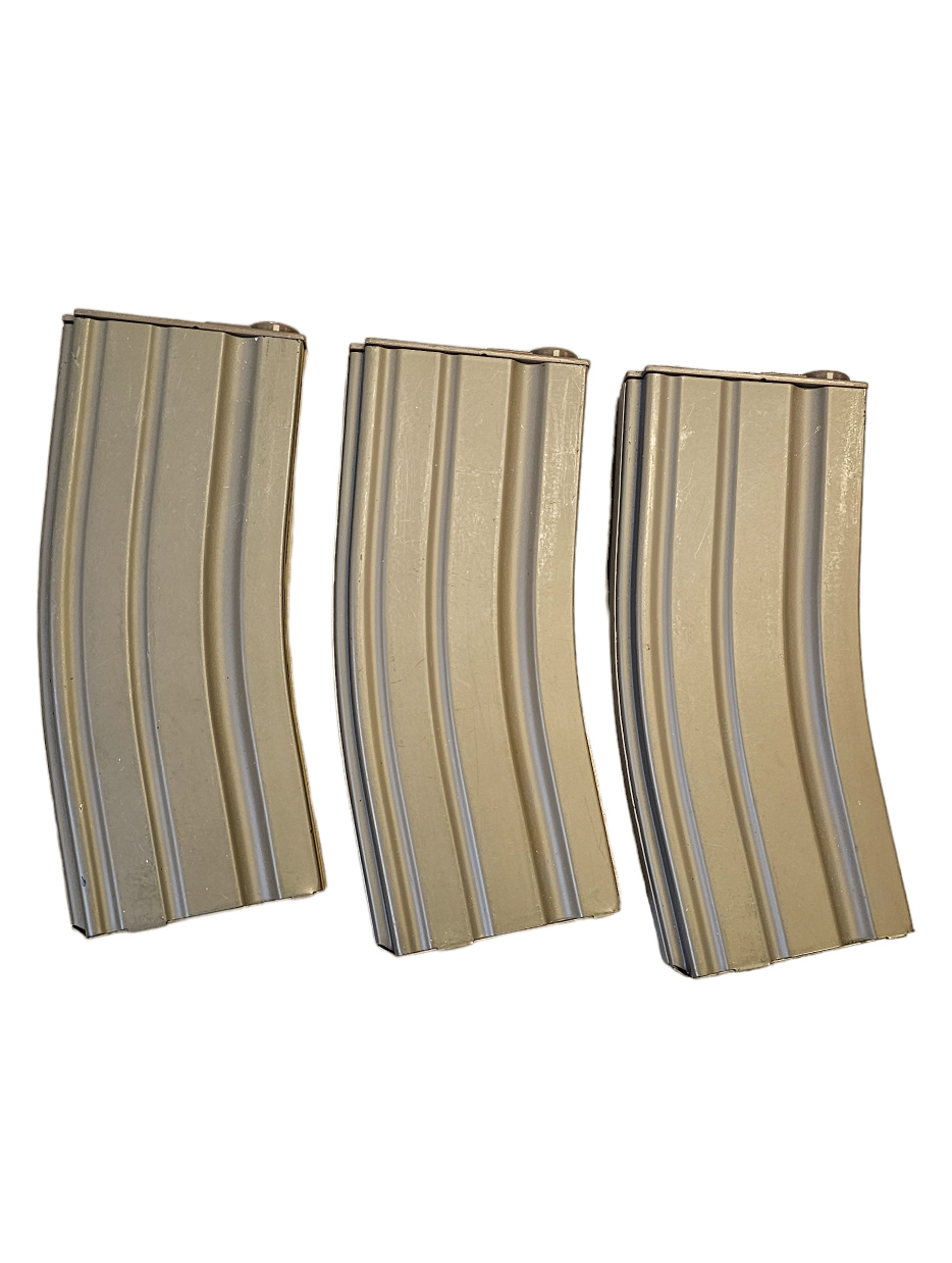 3x Metallinen M16/M4 Midcap lipas, TAN - KÄYTETTY