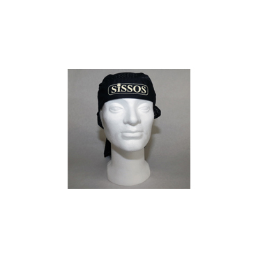 Head Wrap Black w- WHITE Sissos logo