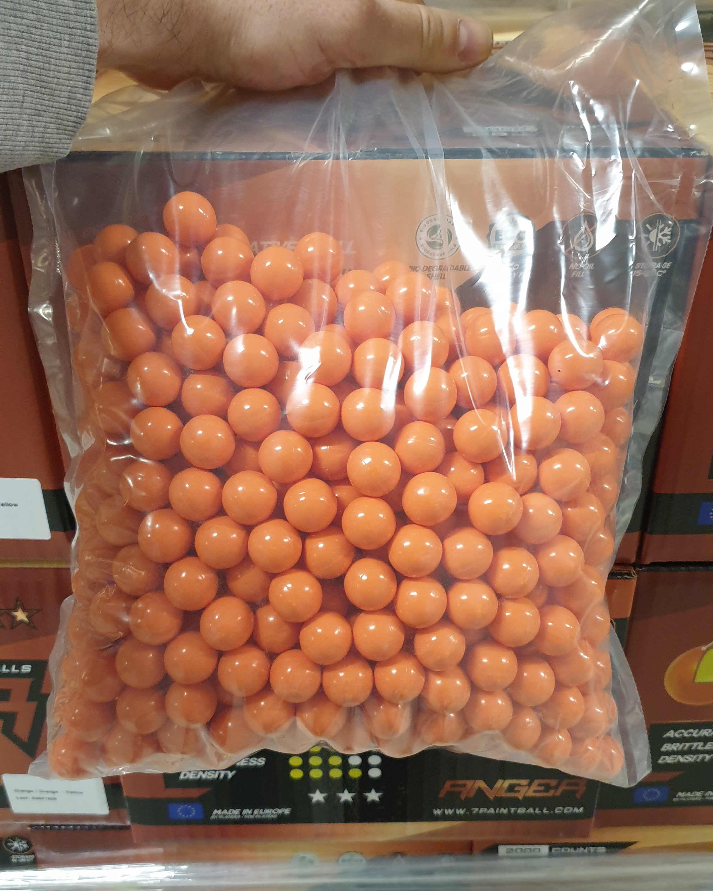 ANGER Paintballs .68 Cal 2000pcs - ORANGE/Yellow