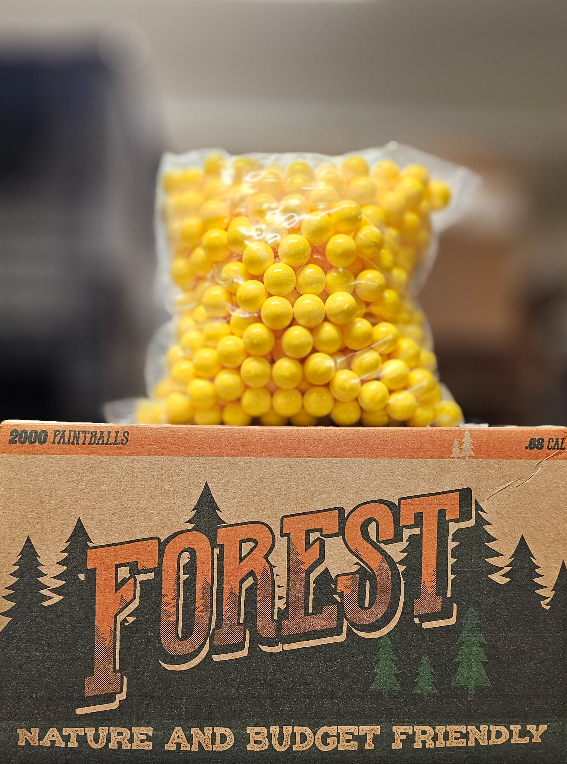 Forest Paintballs .68 Cal 2000pcs - Yellow Shell / Yellow Paint *