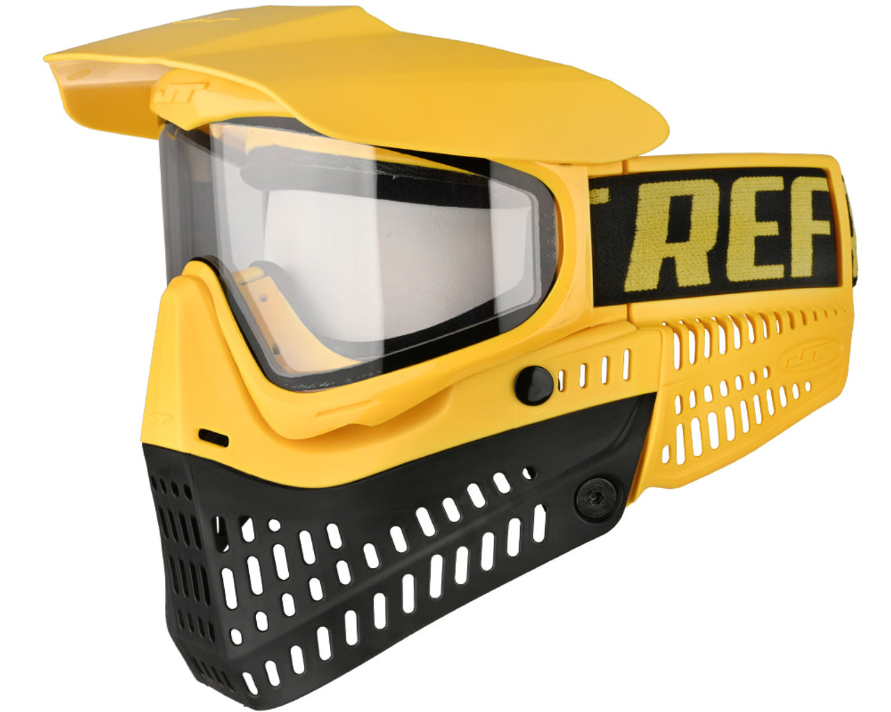 JT Spectra Proflex Referee Goggle Yellow & Blk w/ Clear Thermal Lens, Std Chin Strap