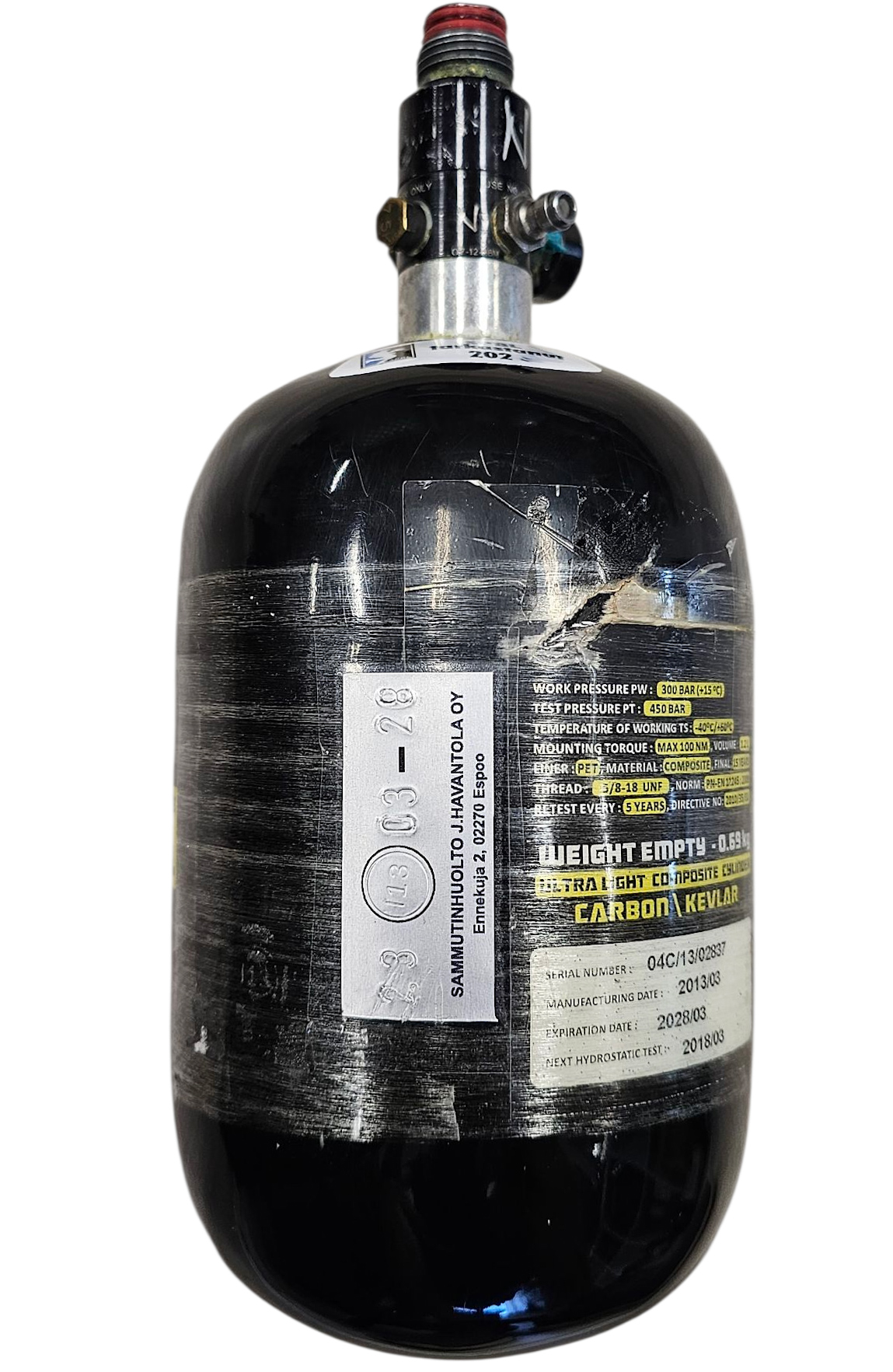 Safer 1.2L 300BAR pullo + Ninja Regu - KÄYTETTY