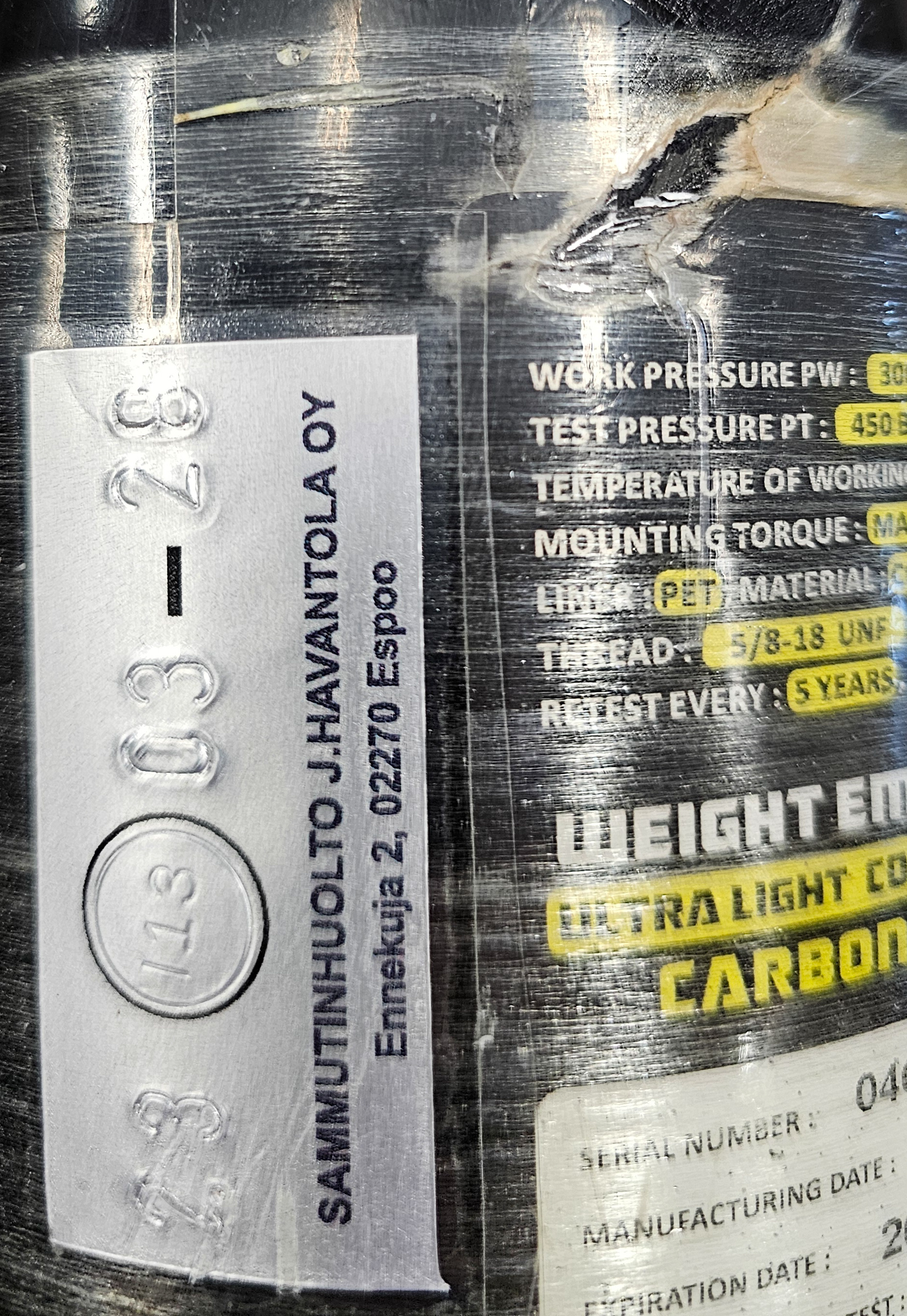 Safer 1.2L 300BAR pullo + Ninja Regu - KÄYTETTY