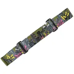KM Paintball Universal JT Goggle Strap - Graffiti Robot Black/Yellow