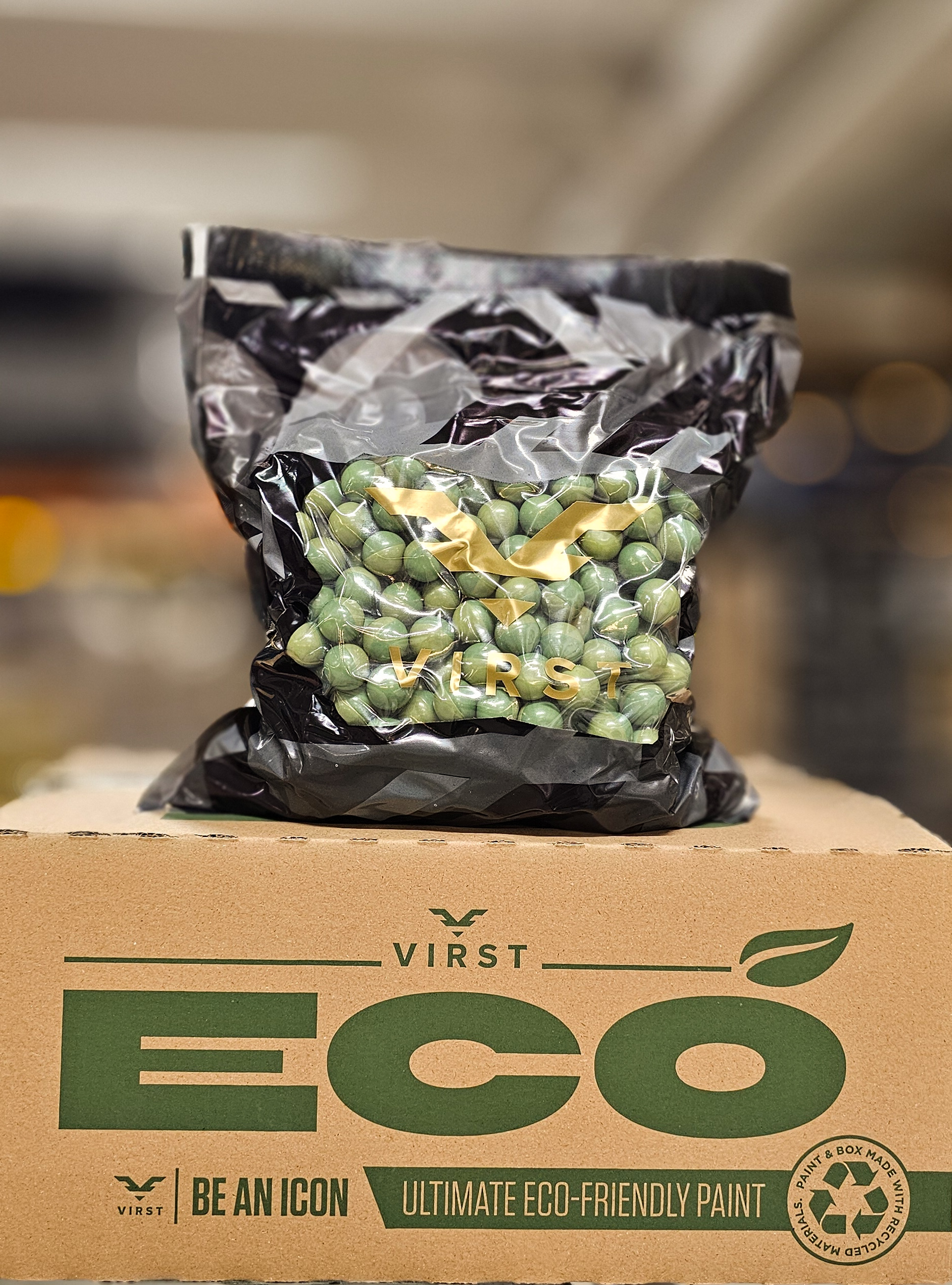 Virst ECO Värikuulat .68 Cal 2000 kpl - Moss/Fern, Keltainen maali